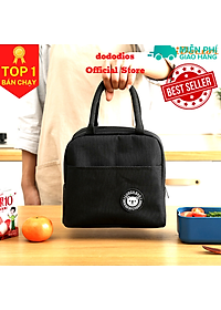 Túi đựng cơm giữ nhiệt dododios đựng hộp cơm văn phòng size lớn đơn sắc khóa kéo, tay xách tiện dụng, Túi Giữ Nhiệt Đựng Hộp Cơm 2 Ngăn – Chọn Màu Túi Giữ Nhiệt Đựng Cặp Lồng Cơm– Nhiều Màu – Chống Thấm Nước Chính Hãng dododios