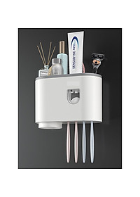 Giá treo  hộp đựng bàn chải kem đánh răng nhà tắm , Bộ nhả kem tự động 1 cốc - Hàng Chính Hãng - Tặng kèm sticker