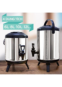 Bình Ủ Trà  Giữ Nhiệt Inox 304 Có Vòi Bấm Nước- Dung Tích 8-12 L - Hàng Loại 1- Chính Hãng MINIIN