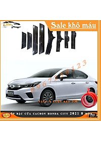 Ốp bậc cửa vân cacbon, vân titan dành cho xe Honda City 2021 tặng kèm 1 cuộn kem 3M siêu dính