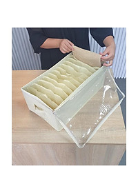 Hộp vải đựng quần áo chia 11 ngăn đựng đồ đa năng dododios áo thun quần jean áo len có tag gắn tên hộp