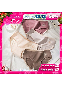 Bộ 5 Quần lót nữ O2 Cotton Ép Không Đường May, chất liệu thoáng mát thương hiệu BAW QLN14