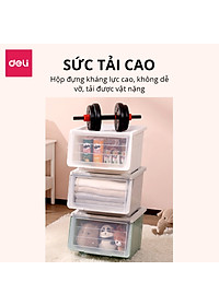 Hộp Nhựa Đựng Đồ Nắp Trong Đa Năng Thùng Đựng Đồ Chơi Quần Áo Sách Vở Vật Dụng Gia Đình Deli - Xếp Chồng Tiện Lợi