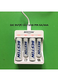 Bộ Sạc Pin AA, AAA Beston C9009 Tự ngắt khi đầy Sạc Nhanh Có Đèn báo đầy độc lập từng pin, pin sạc chính hãng