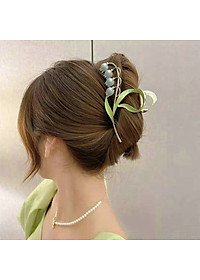 Kẹp tóc kim loại dạng dài - kẹp tóc sau - Kẹp tóc hoa lưu ly - kẹp tóc sang trọng nữ tính cao cấp