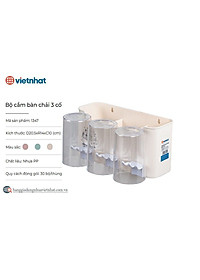 Bộ cắm bàn chải 3 cốc nhựa Việt Nhật - khay kệ để bàn chải, cốc và kem đánh răng kèm miếng dán siêu chắc ( tặng kèm sticker) - HÀNG VIỆT NAM 