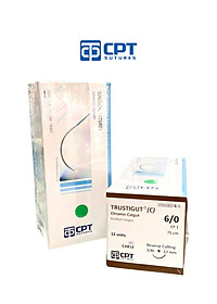 Chỉ phẫu tự tiêu tan chậm CPT Trustigut (C) Chromic Catgut số 6/0 - C10E12