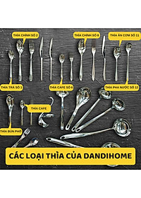 Bộ 6 thìa Inox 304 cán dài kiểu châu Á (số 11)