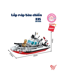 Đồ chơi xếp hình, lắp ráp tàu chiến Qman 1720 - Cuộc xung đột bờ biển (235 mảnh ghép)
