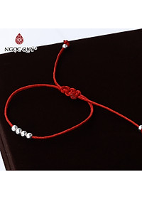Vòng thắt dây đỏ bi bạc s925 - Ngọc Quý Gemstones
