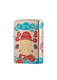 Vỏ Hột Quẹt Bật Lửa Xăng Đá Zorro Z2-111 Hình Mèo Thần Tài May Mắn Tài Lộc Phiên Bản Mới