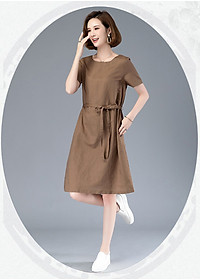 Đầm suông trung niên hoa lá, đầm form rộng da149