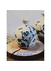 Bộ 03 bình hút tài lộc Bát Tràng men rạn vẽ hoa các mẫu