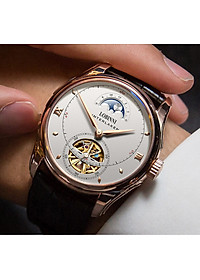 Đồng hồ nam chính hãng LOBINNI LB13023G-D1 hàng mới 100%,Kính sapphire ,chống xước,chống nước 50m,mặt trắng vỏ vàng hồng dây da nâu xịn, thép không gỉ 316L,Đồng hồ cơ (Automatic) bảo hành 24 tháng, Mới 100%,thiết kế đơn giản trẻ trung và sang trọng