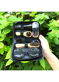 Bộ dụng cụ đánh giày 7 món Linh Chi Bedding kèm 2 hộp xi đánh giày tiện lợi