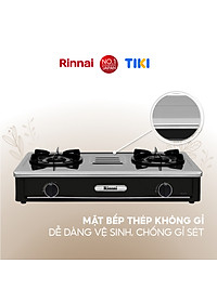 Bếp gas dương Rinnai RV-A271B(S) mặt bếp inox và kiềng bếp men - Hàng chính hãng.