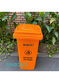 Thùng rác nhựa KENZIO 120 lít - màu Xanh, Vàng, Cam