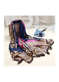 Khăn lụa nữ choàng cổ sang trọng phối họa tiết K02