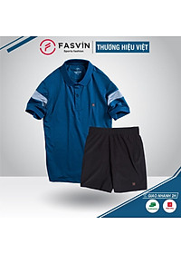 Bộ quần áo thun thể thao nam Fasvin AB22506.HN cộc tay cổ bẻ vải thể thao mềm nhẹ co giãn tốt