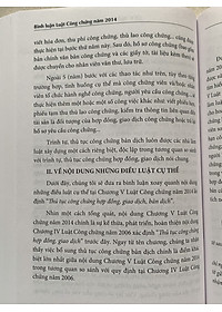 Bình Luận Luật Công Chứng Năm 2014 