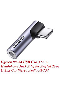 Ugreen UG80384AV154TK Jack chuyển USB type C bẻ góc 90 độ ra 3.5mm Headphone Audio - HÀNG CHÍNH HÃNG