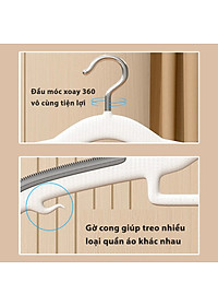 Combo 10 Móc Treo Quần Áo Chống Trượt Biến Dạng Quần Áo, Móc Áo Nhựa Cao Cấp Chịu Tải Lớn - HÀNG CHÍNH HÃNG MINIIN