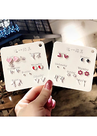 Hot hot combo 7 đôi bông tai cho cả tuần dễ thương