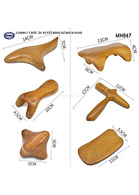 COMBO bộ 13 Dụng Cụ day ấn Huyệt Mát xa toàn thân kiểu Thái bằng gỗ Bách Xanh (MH848) Chăm sóc sức khỏe