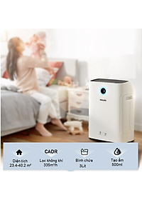 Máy lọc không khí 2 trong 1 kèm chức năng tạo độ ẩm Philips Series 3000 AC2726/00 - Hàng Nhập Khẩu