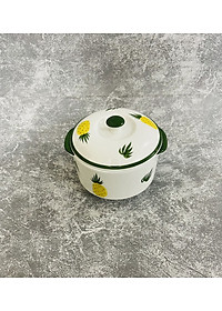 Thố nắp thố chưng yến gốm sứ Bát Tràng cao cấp vẽ tay xuất dư dung tích 600ml