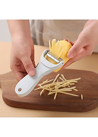 Dụng Cụ Bào Vỏ Thông Minh, Nạo Sợi Rau Củ Quả 2in1- Dao Bào 2 Trong 1 Bằng Thép Không Gỉ - Hàng chính hãng