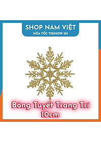 Set 5 Bông Tuyết 10cm Lấp Lánh Trang Trí Cây Thông Giáng SInh