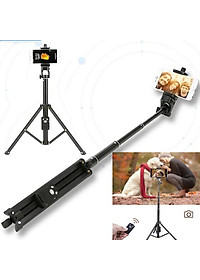 Gậy Chụp Hình Tripod 3 Chân Đa Năng 1688 Có Remote Bluetooth - Gậy Tự Sướng Kiêm Chân Đế Kẹp Điện Thoại, Máy Ảnh