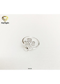 Nhẫn bạc Ý 925 Huệ Ngân - Cỏ bốn lá may mắn RR1158