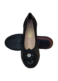 Giày Nữ Búp Bê Đế Xuồng HÀ NAM Da Bò Thật Cao Cấp 4cm GBBN2036