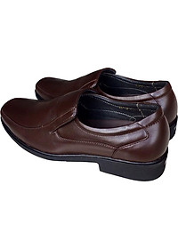 Giày tây nam Trường Hải da bò thật không bong tróc đế cao su không trơn màu nâu GTN05982