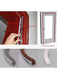 Cuộn 10m Nẹp chỉ giảm tiếng ồn cánh cửa, nẹp lông giảm thanh làm khít khe hở cánh cửa