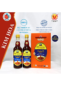 Nước Mắm Kim Hoa Phú Quốc 43 độ đạm hộp 2 chai 520ml - mỗi chai 520ml