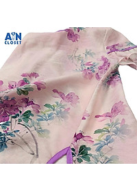 Đầm Sườn Xám bé gái họa tiết hoa Nghệ Tây Tím đũi tơ - AICDBG5YFS8X - AIN Closet