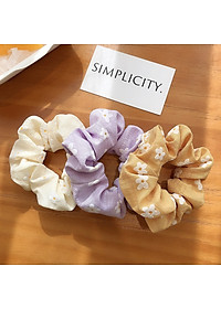 Dây buộc tóc Scrunchies hoa nổi dễ thương HD84