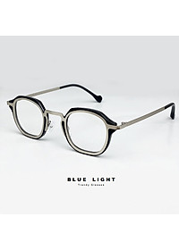 Gọng Kính Cận, Kính Giả Cận Nam Nữ Mắt Vuông Nhỏ Xíu, Độc Lạ, Full Đen, Trong Suốt - BLUE LIGHT