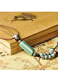 Vòng cổ dây chuyền gốm hình trụ độc đáo VGOM57