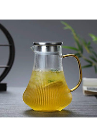 Bình đựng nươc uống thủy tinh chịu nhiệt lên tới 400 độ c cao cấp dáng bầu