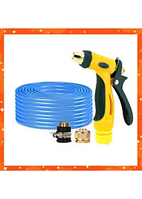 Bộ dây vòi xịt nước rửa xe, tưới cây tăng áp 3 lần,loại 15M (nối đồng nhựa đen) 206317