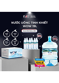 COMBO 2 BÌNH - Nước uống tinh khiết WOW / Nước kiềm đóng bình FOY 19L - 2IN1