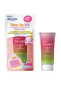 Kem chống nắng nâng tông Skin Aqua Tone up Rose cho da trắng, khuyết điểm xanh hoặc tái xanh, dạng tinh chất Sunplay Skin Aqua Tone Up UV Essence Happiness Aura (Rose) SPF 50+ PA++++ 50g