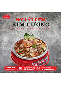 Nồi Lẩu Điện Đa Năng Kim Cương - Dung Tích 3.5 Lít - Hàng Chính Hãng