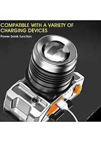 Đèn Pin Đội Đầu 1 Bóng Lớn Chống Nước 3 Chế Độ Siêu Sáng Ánh Sáng Mạnh