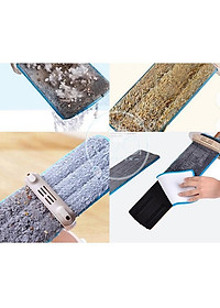  Cây Lau Nhà Tự Vắt Phẳng Thông Minh Spin Mop Xoay 360 Độ_ Tặng Kèm Hai Bông Lau