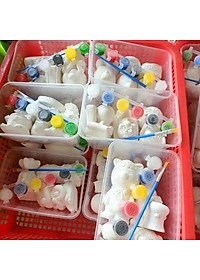 Bộ tô tượng cho bé 10 con gồm hộp, khay, màu, cọ vẽ